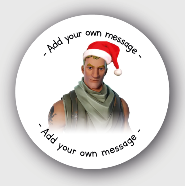 24 Personalised Christmas Stickers Fortnite